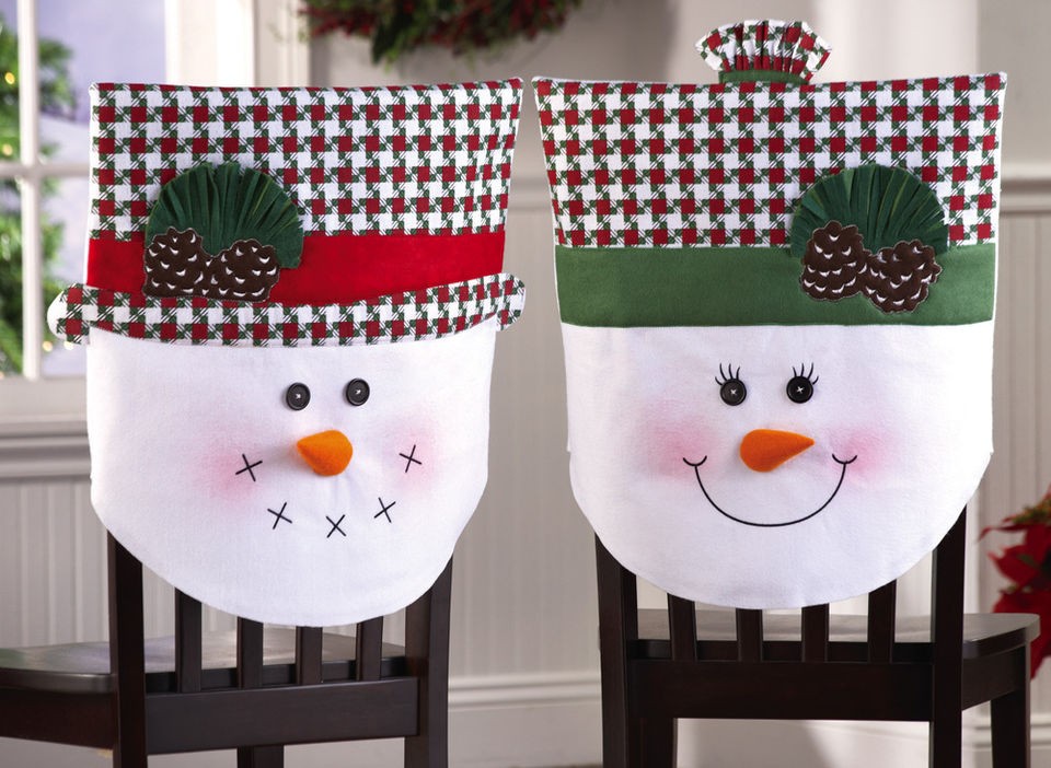   . & Mrs. Frosty Snowman Christmas Holiday Kitchen Dining Chair Covers