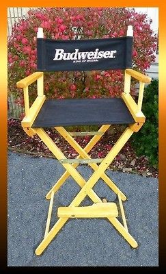   Budweiser KING OF BEER Tall Directors Chair 30 Bar Height Stool