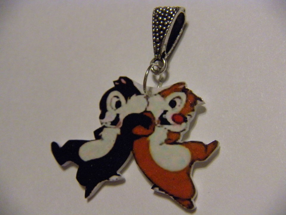 Chip & Dale Pendant Disney Chipmunks Fun Jewelry