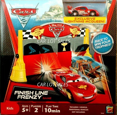 Disney Pixar Cars 2 FINISH LINE FRENZY GAME SILVER Diecast Lightning 