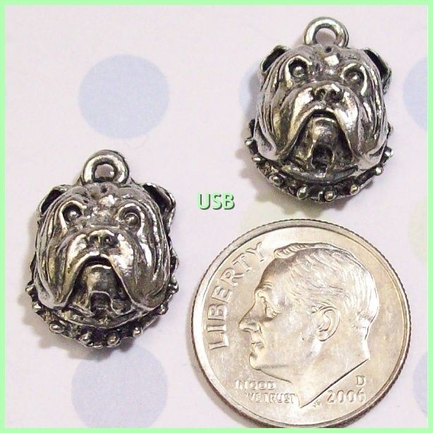   BULLDOG MASTIFF MASCOT DOG ~ Pewter Charms #14 1 COMBINED SHIPPING