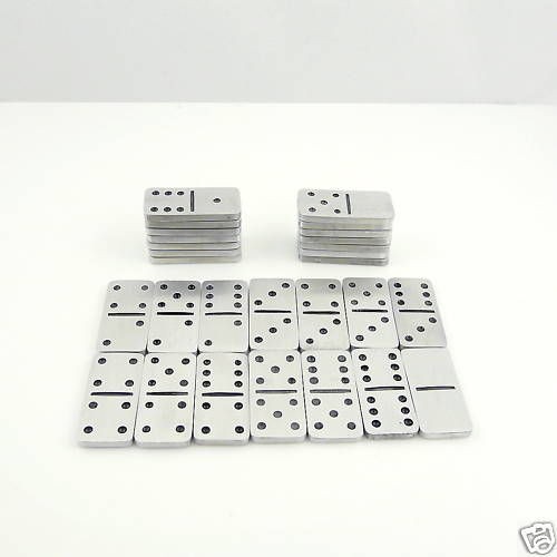 Metalic Dominoes Double Six Travel Game