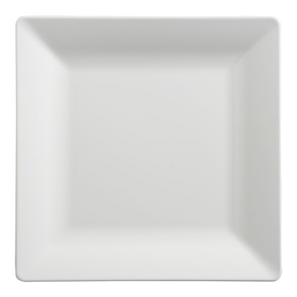 BULK 6 LARGE SQUARE DINNER PLATE MELAMINE WHITE 26.5cm