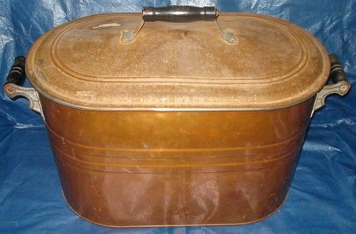 BG284 Antique Vtg GSW General Steel Wares Copper Boiler w/ Lid