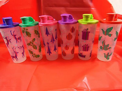 Tupperware 16oz Surf Fun WAVE Tumbler Drinkware Ice Tea SET NEW Pastel