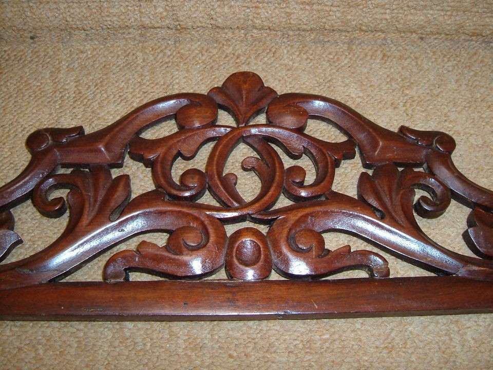 ANTIQUE C.19th.C.HARDWOOD CARVED PEDIMENT.MAHOGANY CARVING.