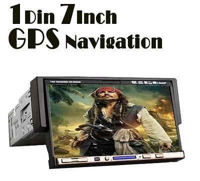   Touch Screen 1 Din Car CD/DVD Player iPod Bluetooth USB/SD Port + Map