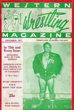   WRESTLING MAGAZINE ISSUE # 2 DEC 1957 EDMONTON ALBERTA HUTTON/KININSKI