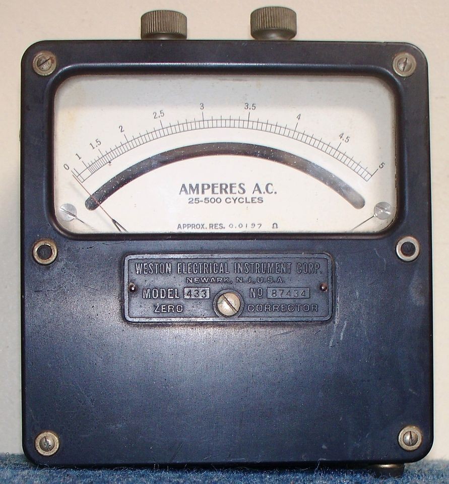 WESTON ELECTRIC AC AMPERES BAKELITE METER 0 5A