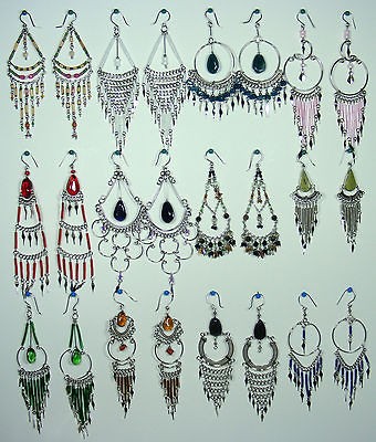 Wholesale Lot of 50 Pairs Peruvian Alpaca Silver w/stone Earrings