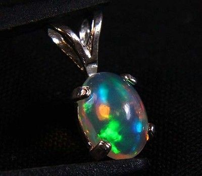   8x6 mm ETHIOPIAN WELO OPAL STERLING SILVER PENDANT See Video a