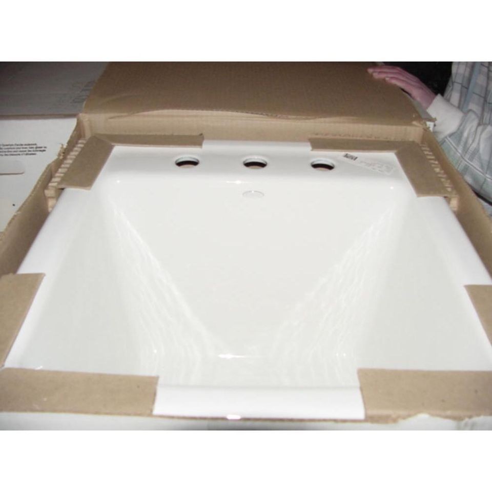 KOHLER K 6580 3 0 21x22 WHITE SELF RIMMING UTILITY SINK