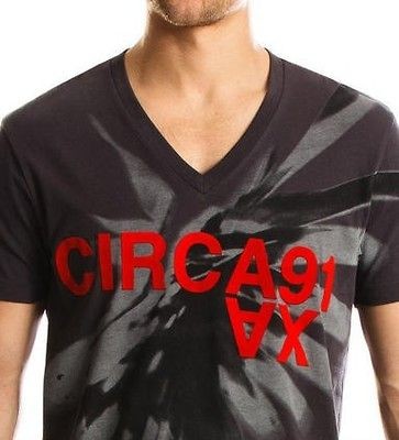 Armani Exchange Blurred Eagle V neck T Shirt Dark Metal NWT