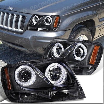   HALO LED PROJECTOR HEADLIGHTS SET LEFT+RIGHT PAIR SUV EURO CLEAR