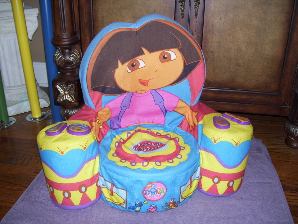 Dora the Explorer Musical Foam Chair Furniture Party Instruments EUC 