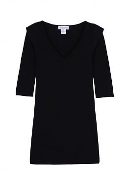 GENUINE NEW PAUL & JOE ARMURE BLACK WOOL PEAKED SHOULDER DRESS RRP £ 