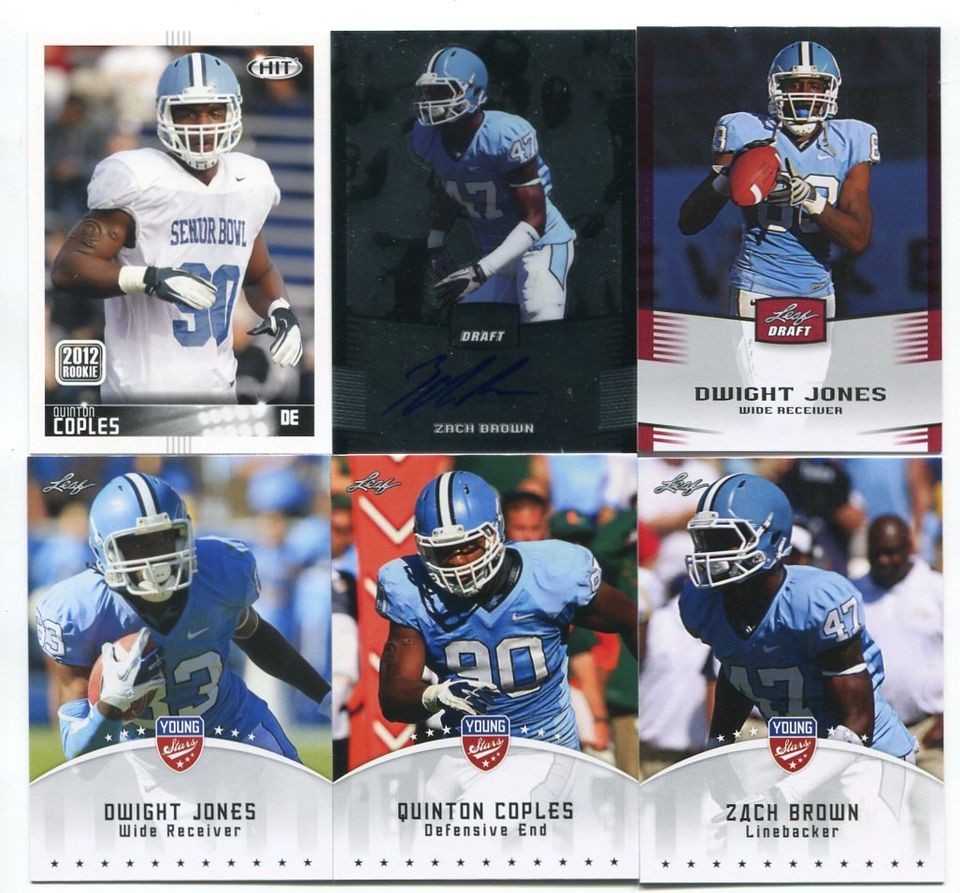 38) NORTH CAROLINA UNC Tar Heels Football Lot AUTO, 2012 Rookies, Big 