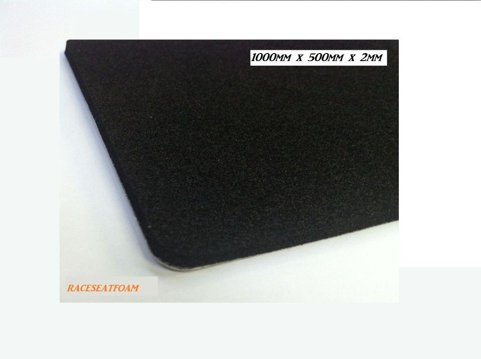   Race Seat Foam 2mm Thick, 1000mm x 500mm Sheet, Self Adhesive