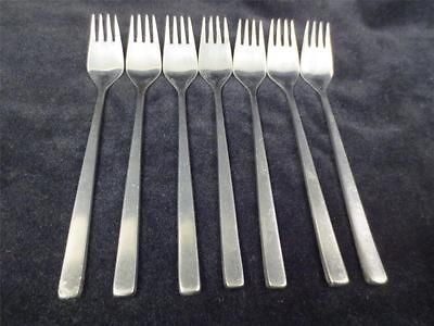 Lundtofte Denmark Stainless Steel FUGA 4 Tine Forks   set of 7