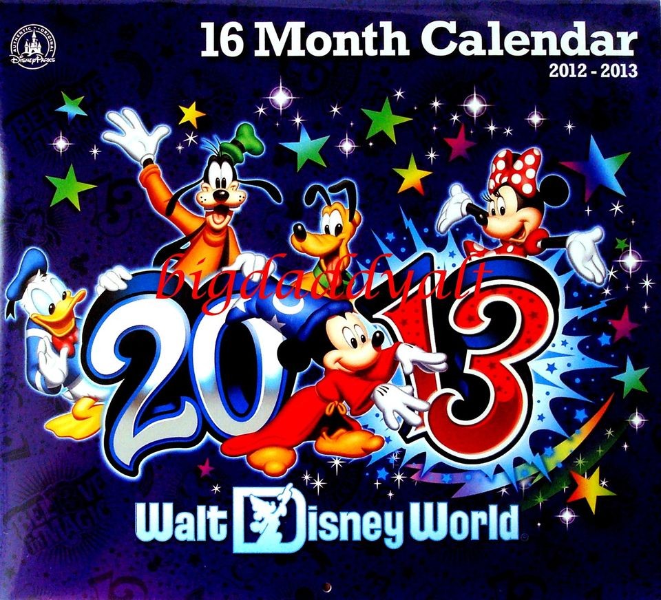   DISNEY WORLD 2012   2013 ATTRACTION Mickey & Gang CALENDAR 16 Months