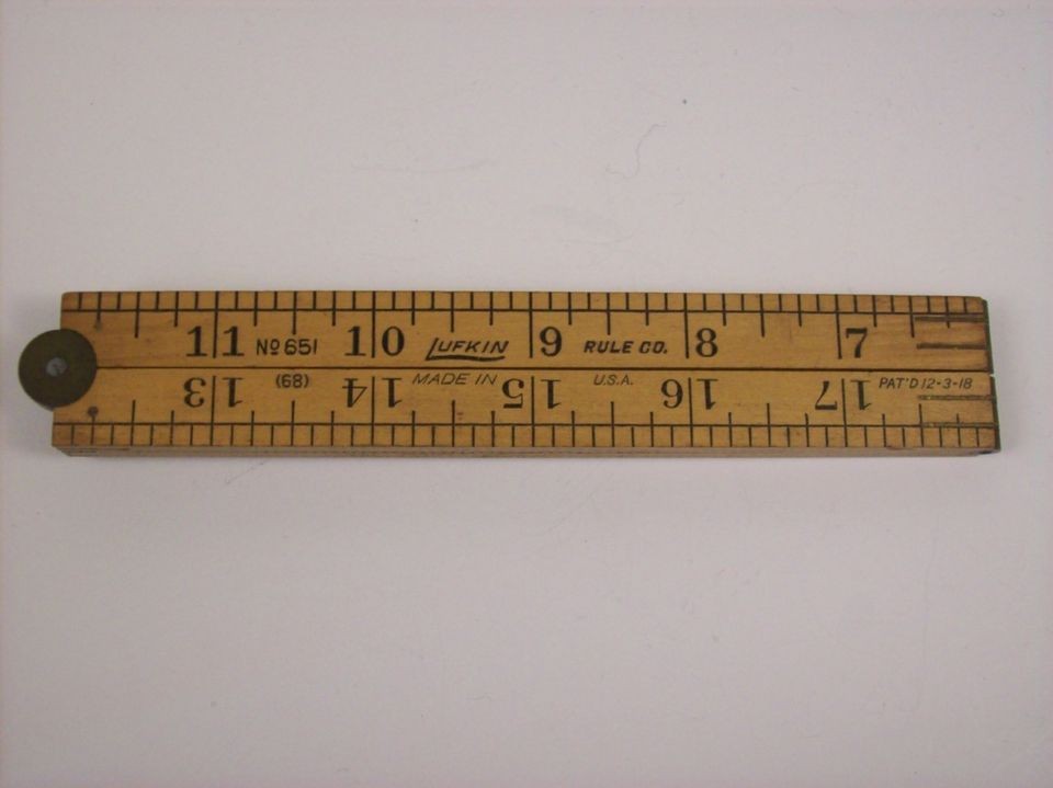 Vintage Lufkin Rule Co 24 Boxwood Ruler No 651 (68) Patd 1918