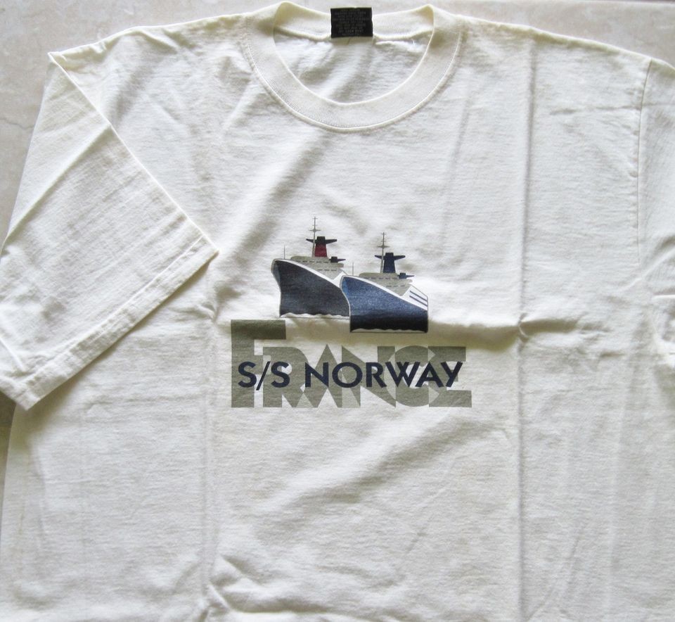 ss NORWAY ss FRANCE Souvenir Tee Shirt from Farewell Season Size 