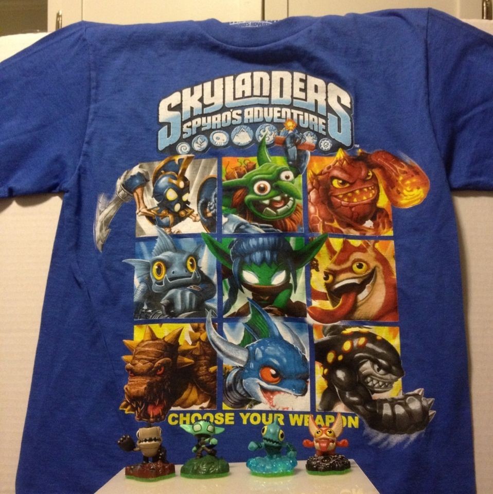 Skylanders Tshirt & Sidekicks Complete Set Of 4 New And Ready To Ship 