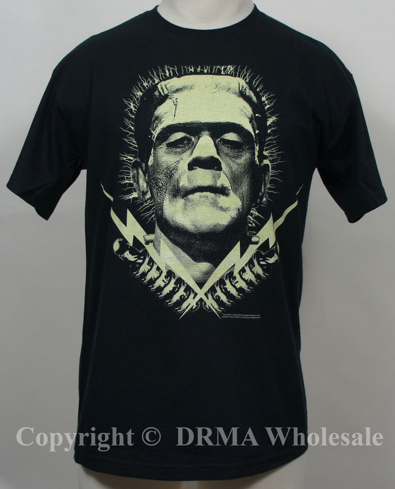 Authentic Boris Karloff FRANKENSTEIN Bolts Glow in Dark T Shirt S M L 