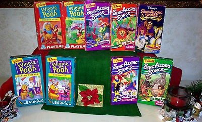 Walt Disney Sing Along Songs VHS Movie Tapes set of 9 volumes 