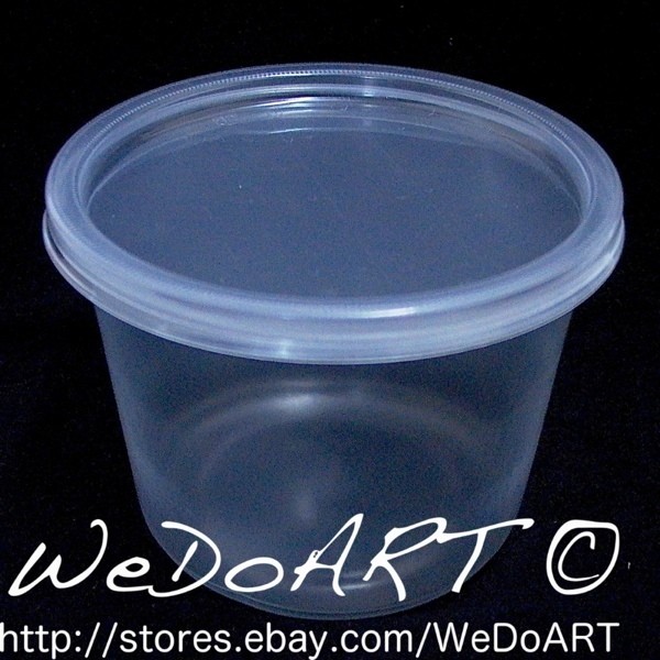 500cc/16oz Plastic Deli Food Container and Lids 10 Sets disposabl​e