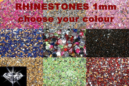  Flat Back Acrylic 1mm Rhinestones Gems Beads Crafts Card Making
