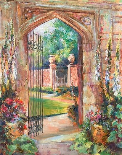 MARYSIA BURR Invitation archway flowers garden PRINT