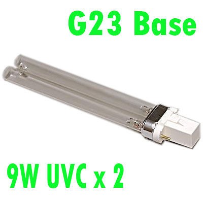 2pcs 9W 9 WATT UV UVC PL S9/TUV G23 Base Light Bulb