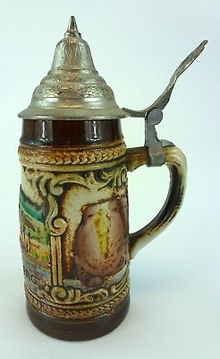   Gerzit Heidelberg Mini Stein Mug With Pewter Top Lid W Germany Beer