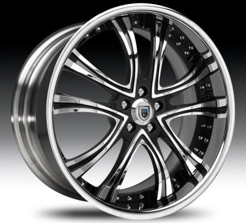 24 Asanti AF159 Black Chrome Wheels Rims 2 Piece Tone