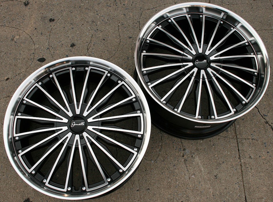 GIANELLE TRENTINO L2 22 BLACK RIMS WHEELS LEXUS LS460 / 22 X 9.0/10.5 