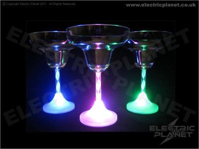 Light Up 7 Colour LED Margarita Cocktail Glasses