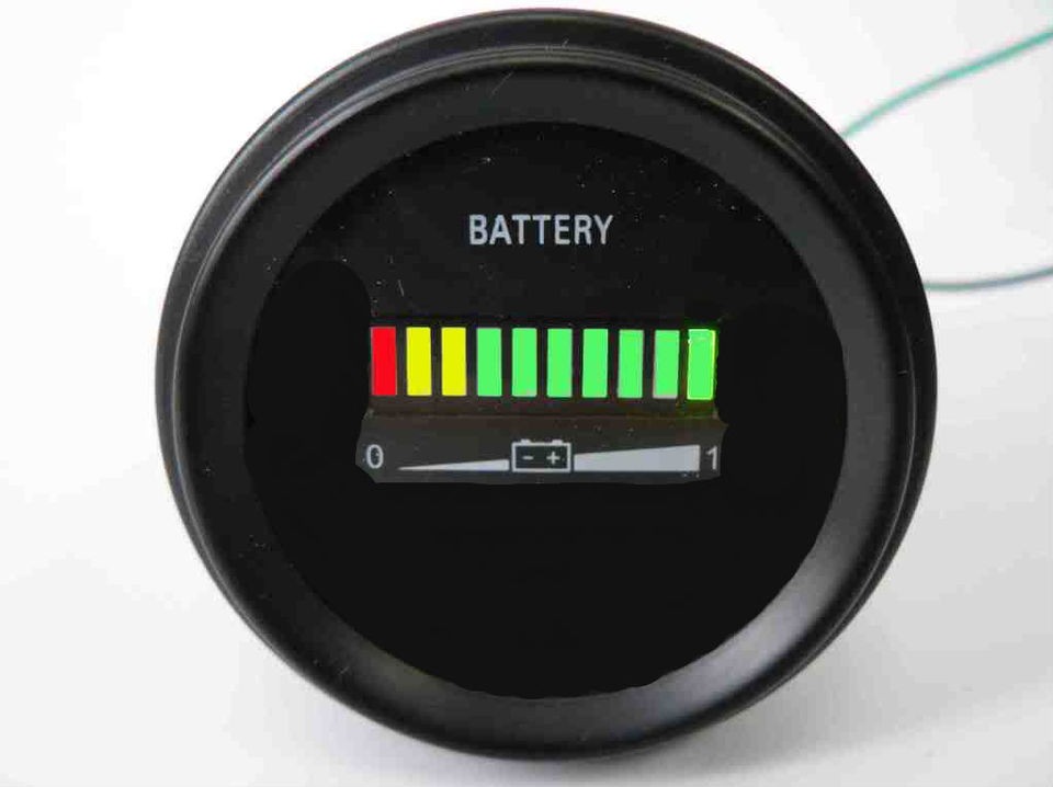 Golf Cart Battery Indicator, Meter 24 Volt, Solar EV