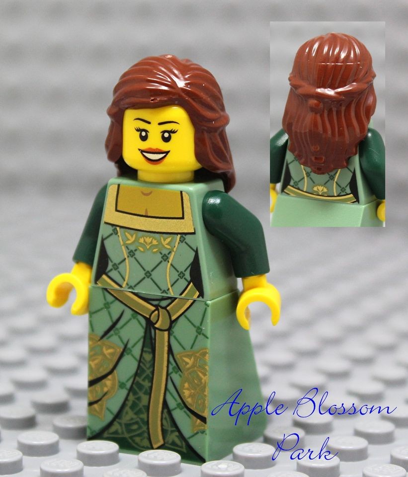   FEMALE PRINCESS MINIFIG   Girl w/Brown Hair Castle Dress 10223