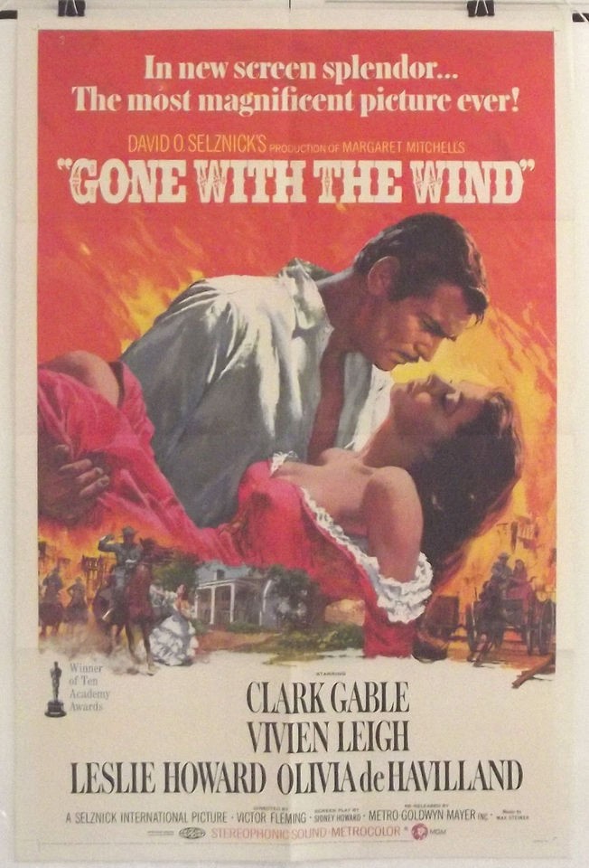 GONE WITH THE WIND   CLARK GABLE / VIVIEN LEIGH   ORIGINAL USA 1SHT 