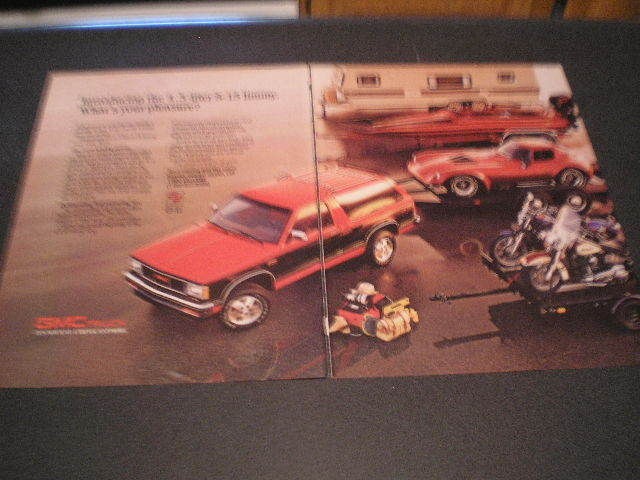 1980 GMC Trucks S 15 Jimmy Truck Ad Eliminator Boat Harley Davidso​n 