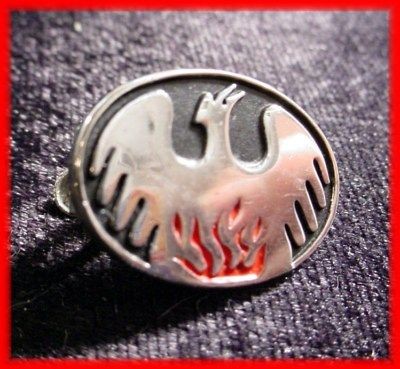 Vintage Tie Clasp Clip PHOENIX Bird ON FIRE Employee Award Symbol Logo 