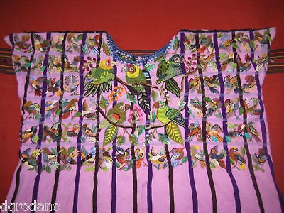 Huipil Blouse Guatemala Huipil Embriodery Birds #203