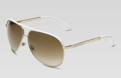 GUCCI 1827/S AVIATOR SUNGLASSES 1827S GOLD WHITE (BNCIS) AUTHENTIC NEW