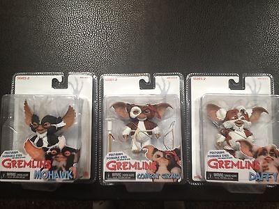   OF 3 COMBAT GIZMO DAFFY MOHAWK NECA Gremlins Series 2 Mogwai IN STOCK