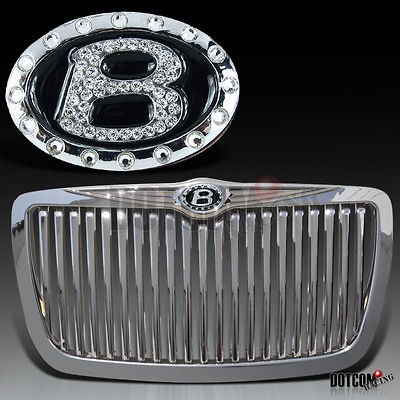 CHRYSLER 300 300C VERTICAL CHROME GRILL+ICED OUT EMBLEM