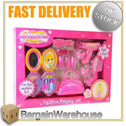   LITTLE PRINCESS FASHION BEAUTY SET   BAG HAIR DRYER MAKE UP BRUSH