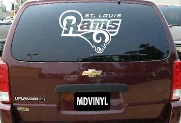Auto Window / Wall FOOTBALL STICKER   NFL Team Decal   St. Louis Rams