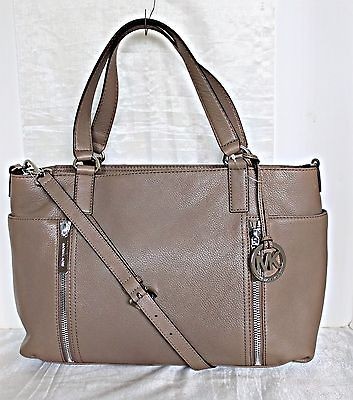 Michael Kors   Crosby Large Leather Satchel   Dark Dune