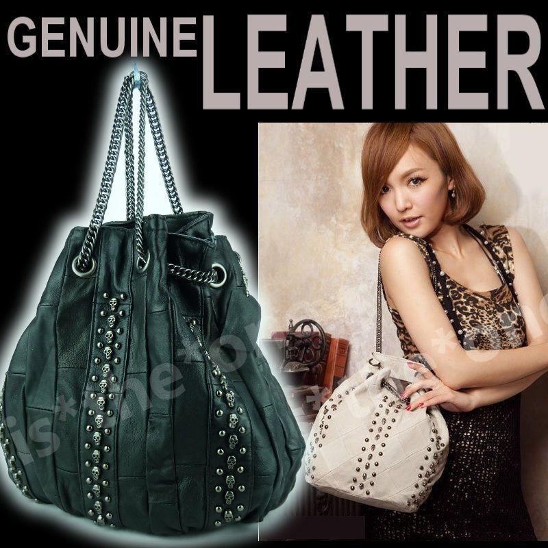 Genuine Real Leather Cowhide Celebrity Handbag Tote New Shopper 